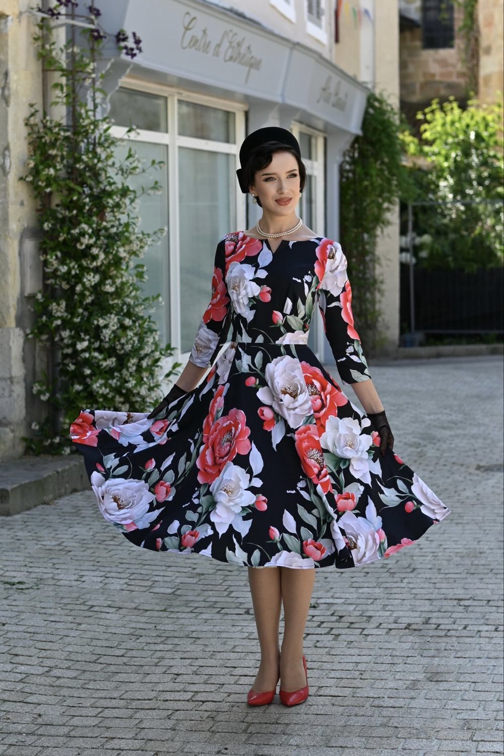 Destiny Floral Swing Dress In Extended Sizing